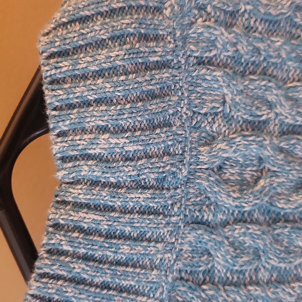 L.L. Bean women's blue Heather long sleeve open front cardigan size large - Picture 6 of 7